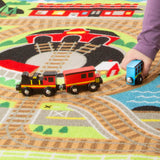 Round the Rails Train Rug J4