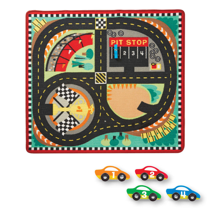 Round the Speedway Race Track Rug & Car Set H3