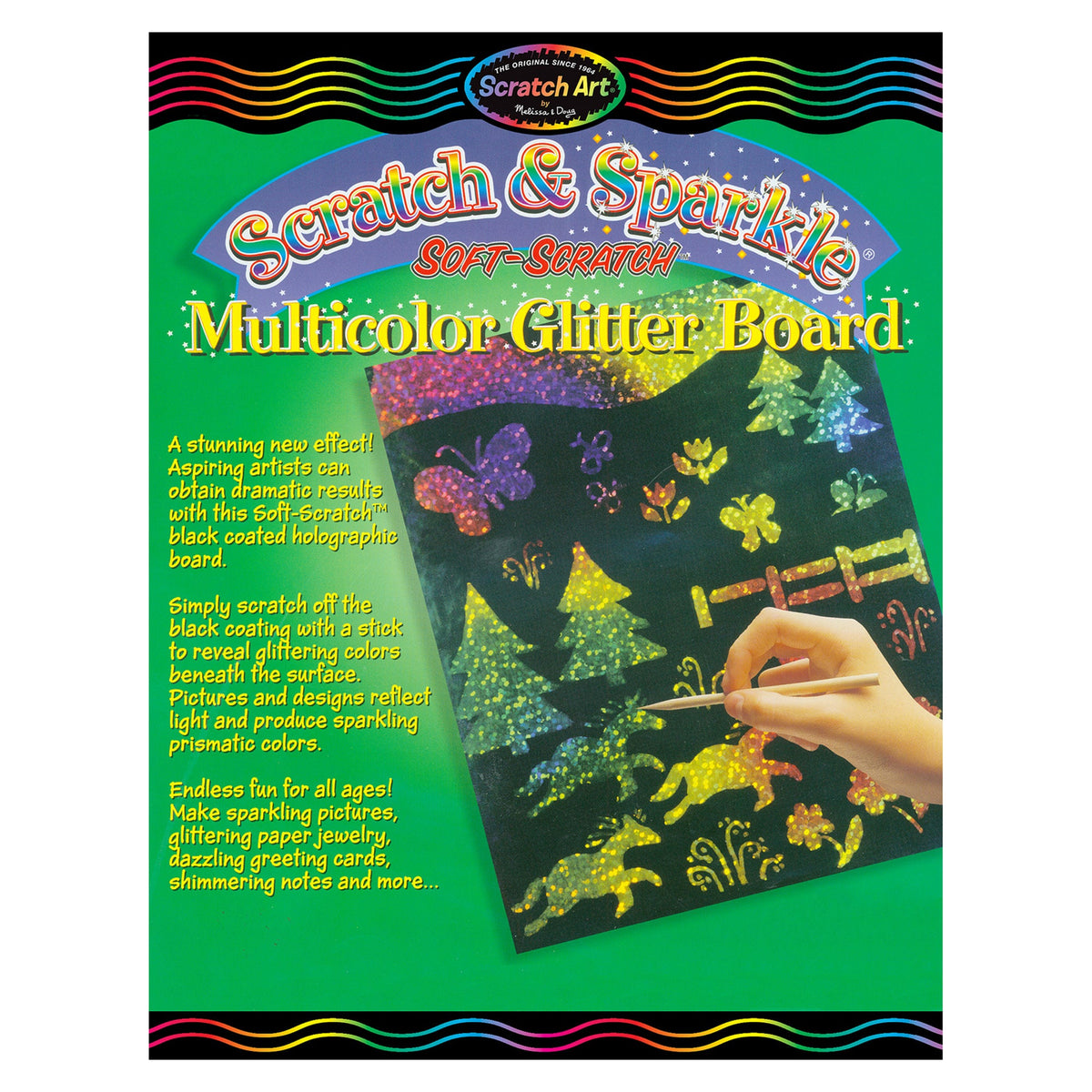 Scratch & Sparkle Multicolor Glitter w/stylus (10 boards) O7