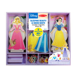 Sleeping Beauty & Snow White Wooden Magnetic Dress-Up Q0