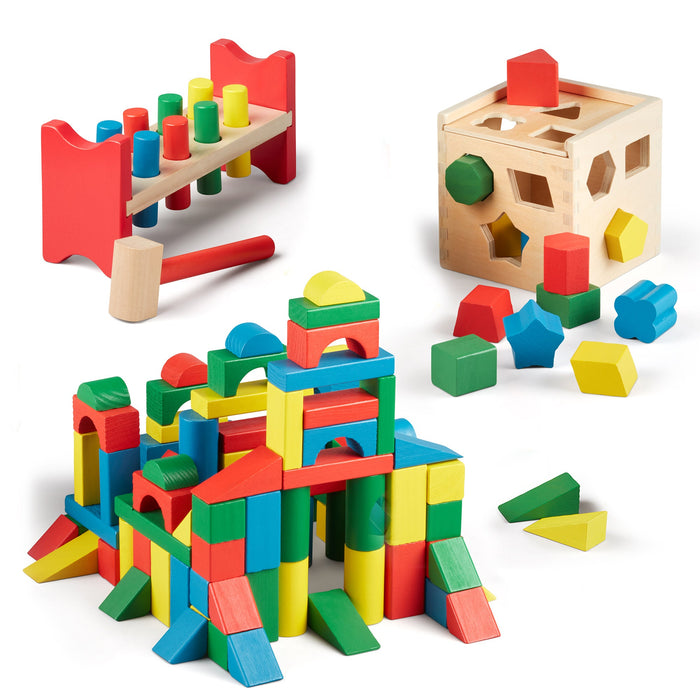 Stack, Sort & Pound Wooden Toy Collection M0