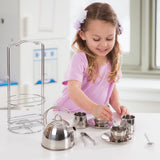Stainless Steel Tea Set with Storage Stand X4