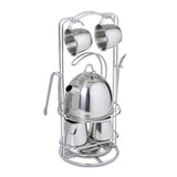 Stainless Steel Tea Set with Storage Stand X4