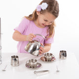 Stainless Steel Tea Set with Storage Stand X4