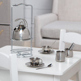 Stainless Steel Tea Set with Storage Stand X4