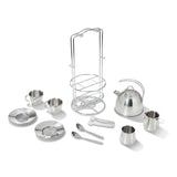Stainless Steel Tea Set with Storage Stand X4