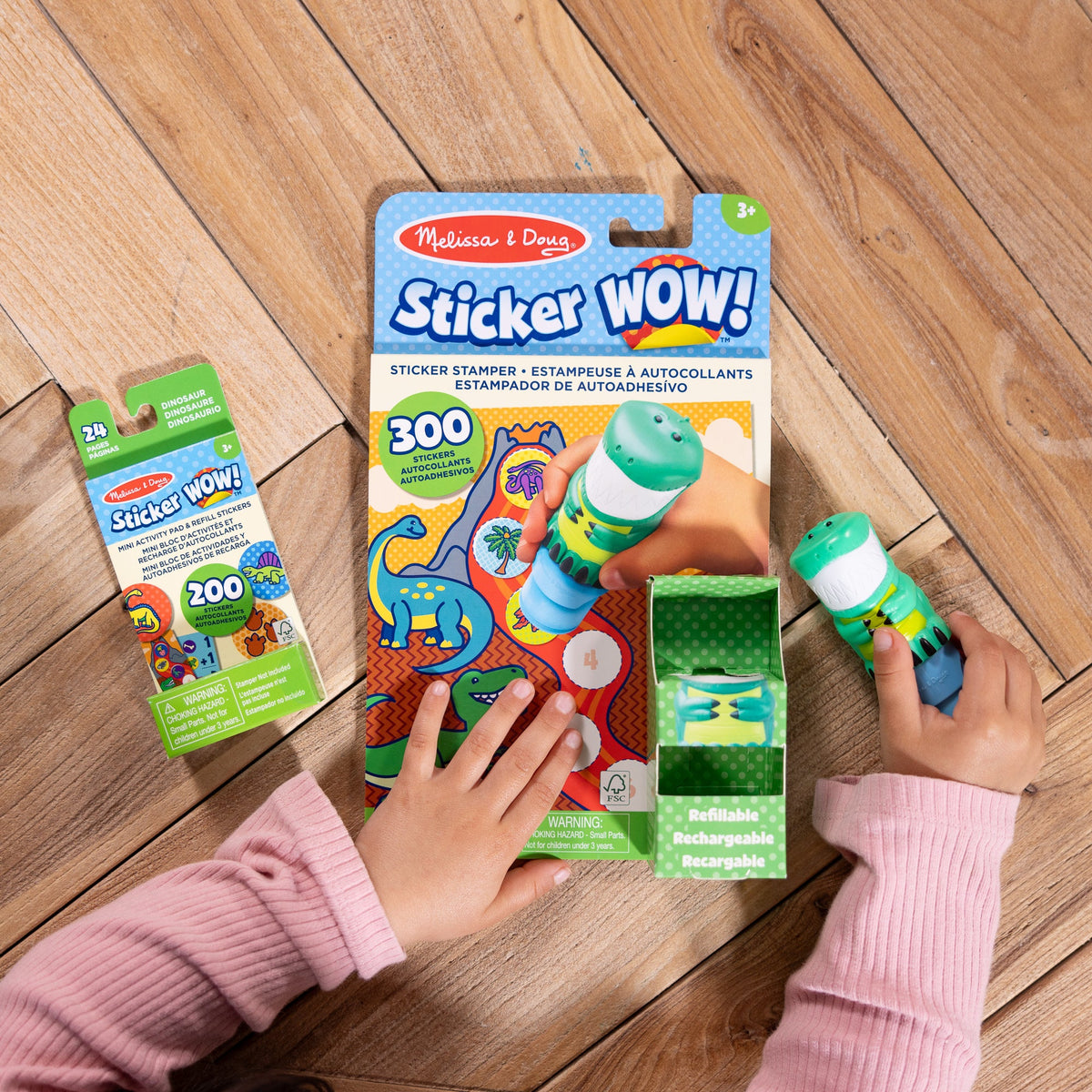 Sticker WOW!™ Dinosaur Bundle: Activity Pad & Sticker Stamper + Mini Activity Pad and 200 Refill Stickers T3