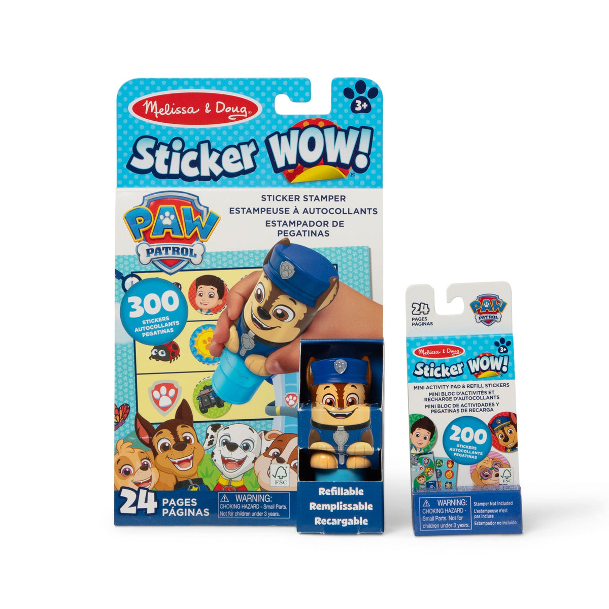 Sticker WOW!™ PAW Patrol Chase Bundle: Activity Pad & Sticker Stamper + Mini Activity Pad and 200 Refill Stickers S5