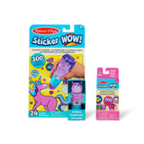Sticker WOW!™ Purple Unicorn Bundle: Activity Pad & Sticker Stamper + Mini Activity Pad and 200 Refill Stickers O0