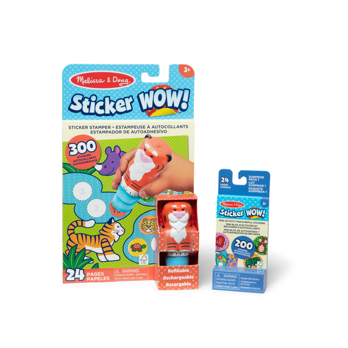 Sticker WOW!™ Tiger Bundle: Activity Pad & Sticker Stamper + Mini Activity Pad and 200 Refill Stickers V7