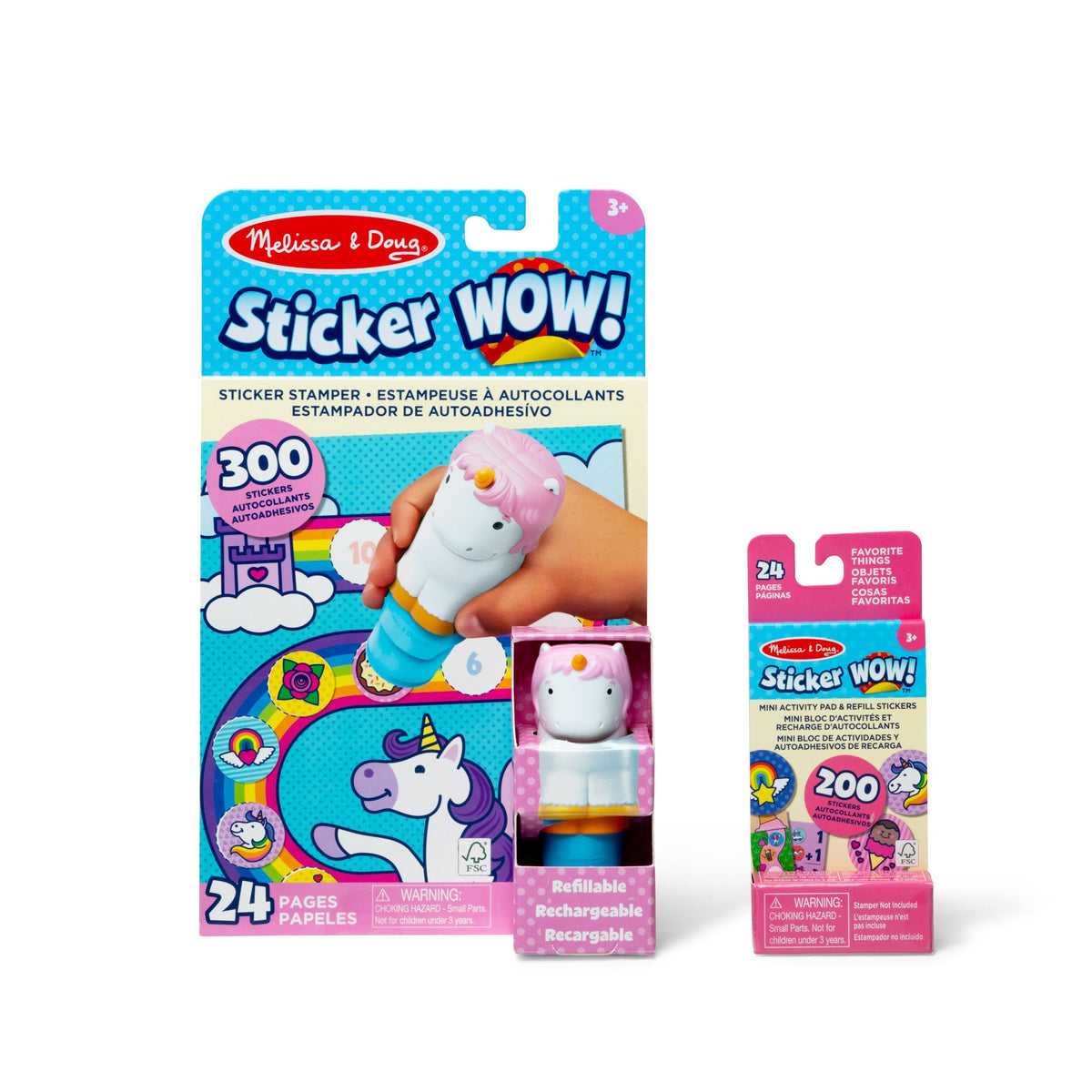 Sticker WOW!™ Unicorn Bundle: Activity Pad & Sticker Stamper + Mini Activity Pad and 200 Refill Stickers O8