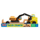 Trailer & Excavator Wooden Vehicles Play Set K1