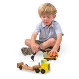 Trailer & Excavator Wooden Vehicles Play Set K1