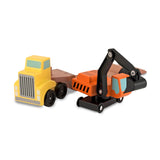 Trailer & Excavator Wooden Vehicles Play Set K1