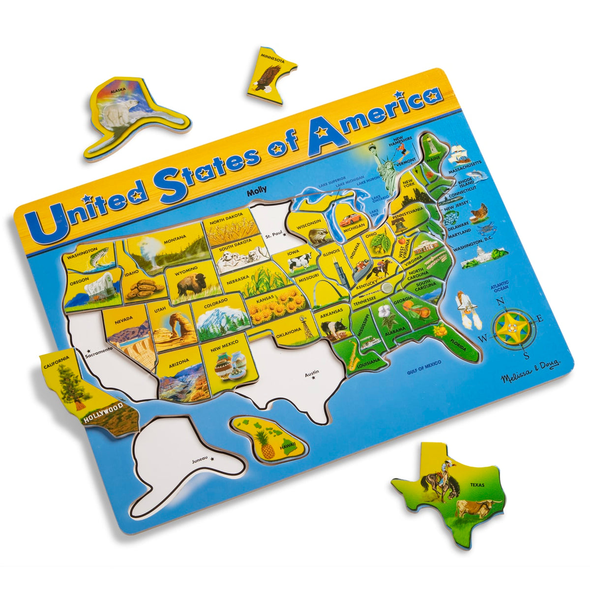 U.S.A. Map Wooden Puzzle E0