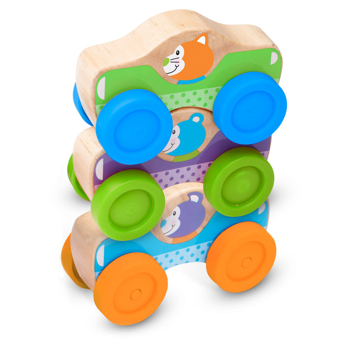 Wooden Animal Stacking Cars L3