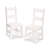 Wooden Chair Pair  - White B1