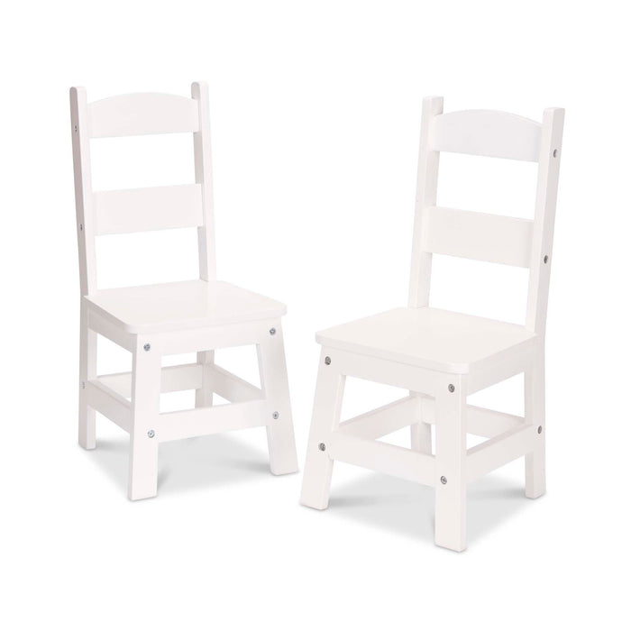 Wooden Chair Pair  - White B1