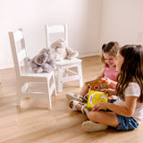Wooden Chair Pair  - White B1