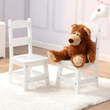 Wooden Chair Pair  - White B1