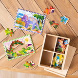Wooden Jigsaw Puzzles in a Box - Dinosaurs J3