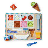 Wooden Magnetic Ice Cream Puzzle & Play Set - 16 Pieces X6