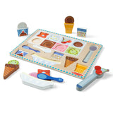 Wooden Magnetic Ice Cream Puzzle & Play Set - 16 Pieces X6