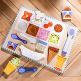 Wooden Magnetic Ice Cream Puzzle & Play Set - 16 Pieces X6
