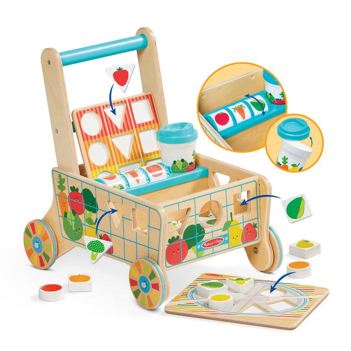 Wooden Shape Sorting Grocery Cart M0