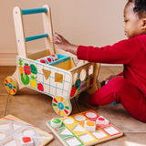 Wooden Shape Sorting Grocery Cart Q8
