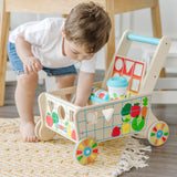 Wooden Shape Sorting Grocery Cart Q8