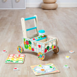 Wooden Shape Sorting Grocery Cart Q8