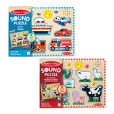 Wooden Sound Puzzle 2-Pack – Farm Animals, Vehicles Z4