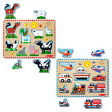 Wooden Sound Puzzle 2-Pack – Farm Animals, Vehicles Z4