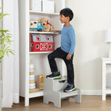 Wooden Step Stool – Gray X4