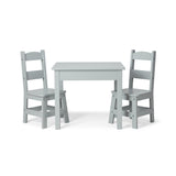Wooden Table & 2 Chairs - Gray B0