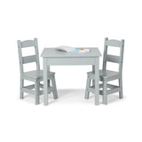 Wooden Table & 2 Chairs - Gray B0