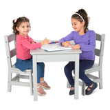 Wooden Table & 2 Chairs - Gray B0