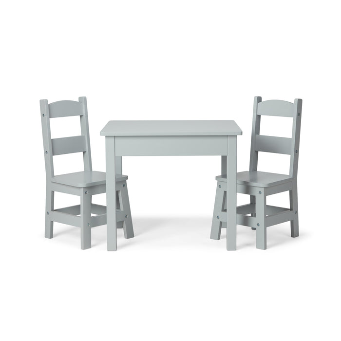 Wooden Table & 2 Chairs - Gray C6