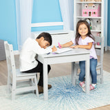 Wooden Table & 2 Chairs - Gray C6