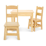 Wooden Table & Chairs - Natural Z9