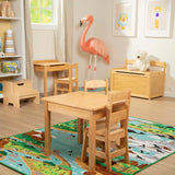 Wooden Table & Chairs - Natural Z9