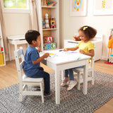 Wooden Table & Chairs - White H0