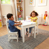 Wooden Table & Chairs - White H0