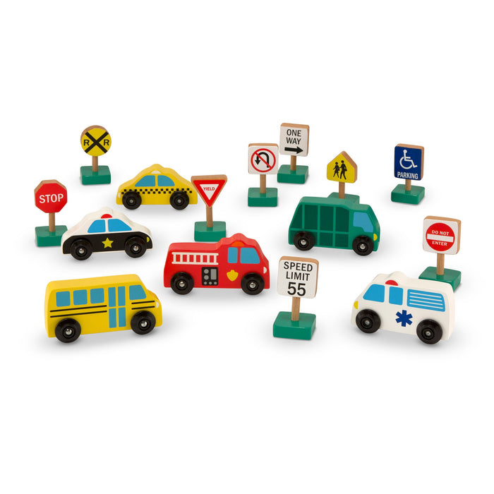 Wooden Vehicles and Traffic Signs N8